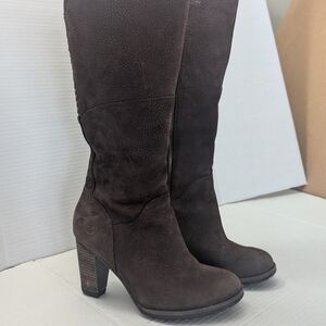 TIMBERLAND Gree Rubber BROWN SUEDE LEATHER KNEE HI BOOTS  US 7.5